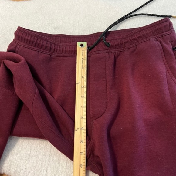 American Eagle Maroon Fleece Elastic Drawstring Waist Jogger Pants Size Large - Picture 12 of 13